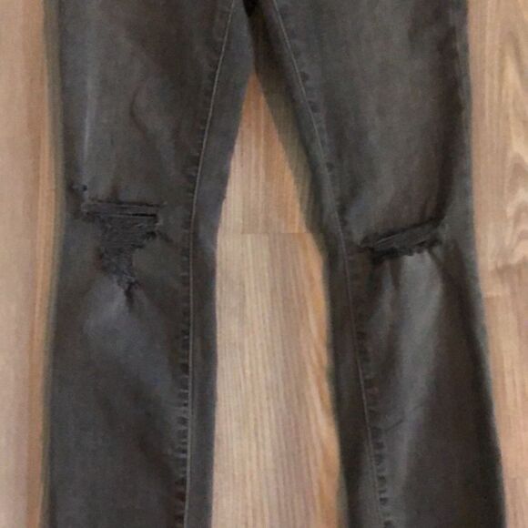 MADEWELL CURVY HIGH RISE SKINNY JEAN IN BLACK SEA- FADED GRAY WASH SIZE 24 - Picture 6 of 10